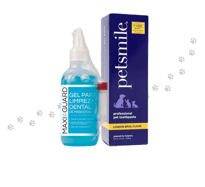 Pack Incredible Clean Carne (Gel limpieza dental con Vitamina C Maxiguard + Pasta Petsmile sabor carne asada 74 g)