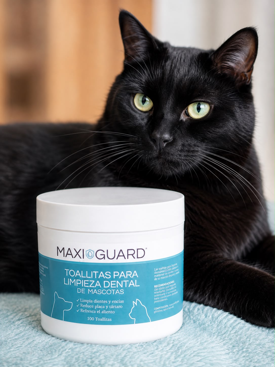 Toallitas para limpieza dental de mascotas MaxiGuard 100 unidades
